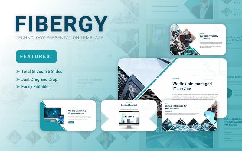 Fibergy - Technology Presentation PowerPoint šablony