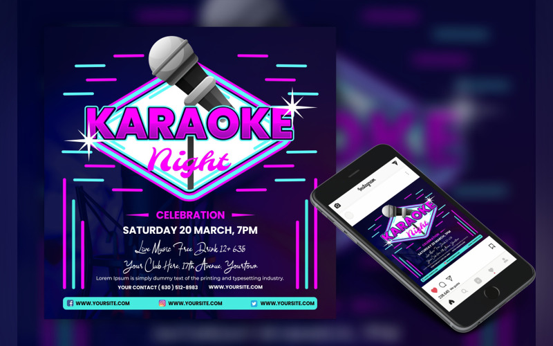 Karaoke Flyer | Sociala media