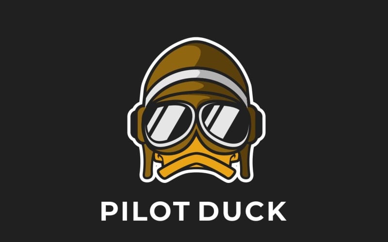 Modèle de logo graphique de canard pilote