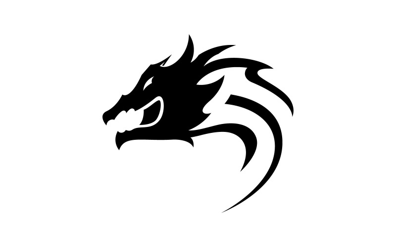 Modèle de logo tête de dragon. Illustration vectorielle. V4