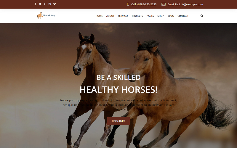 Modelli HTML di equitazione