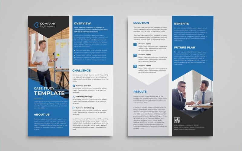 Modern corporate case study design template - TemplateMonster