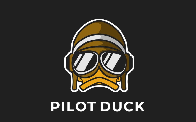 Шаблон графічного логотипу Pilot Duck