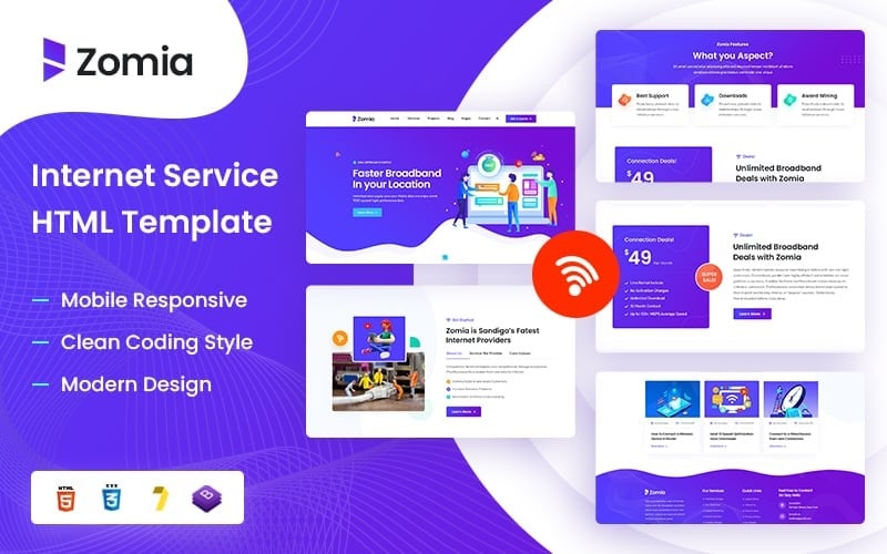 Zomia - Plantilla de sitio web HTML5 Bootsrtap para ISP y servicio de Internet