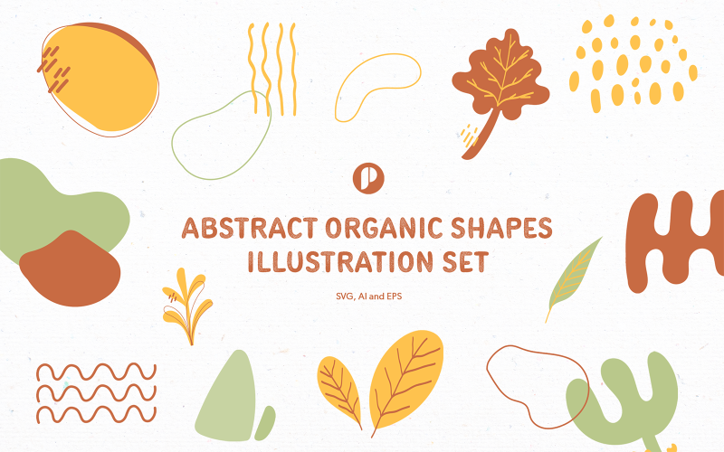Autumn Sensation Abstrakte organische Formen Illustration Set