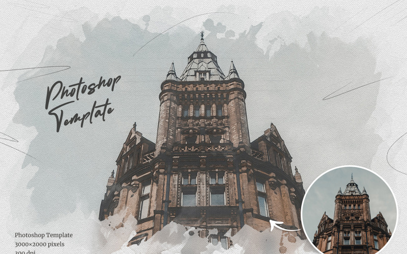 Ceruza rajz Photoshop sablon