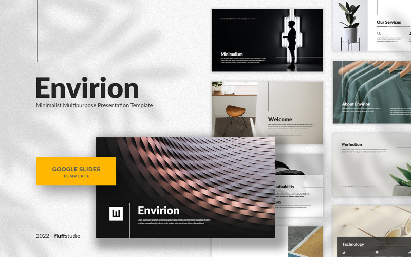 Envirion — minimalistyczny uniwersalny szablon Prezentacji Google