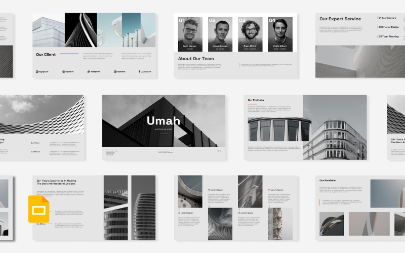 Umah Architecture 公司 Google 幻灯片模板