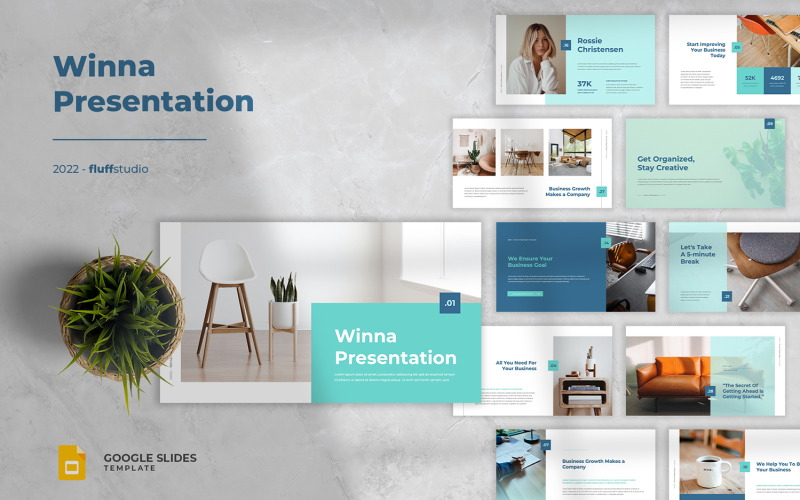 Winna – мінімалістичний багатоцільовий шаблон Google Slides