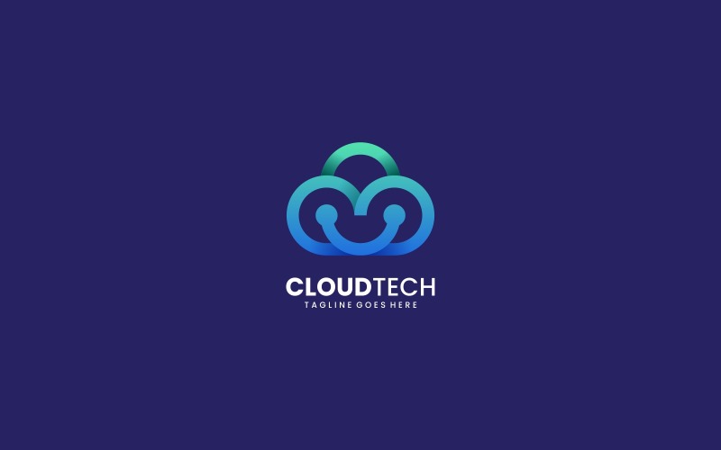 Логотип Cloud Tech Line Gradient