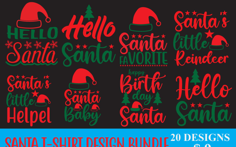 SANTA T-SHIRT DESIGN BUNDLE