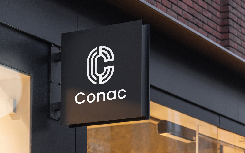 Plantilla de diseño de logotipo de Conac de letra C