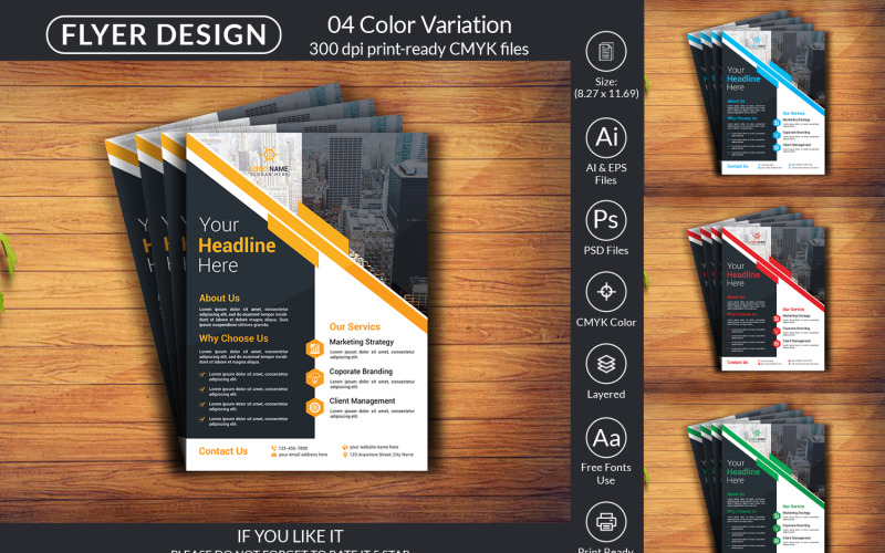 Professionelle Flyer-Design-Vorlage für Unternehmen und Unternehmen
