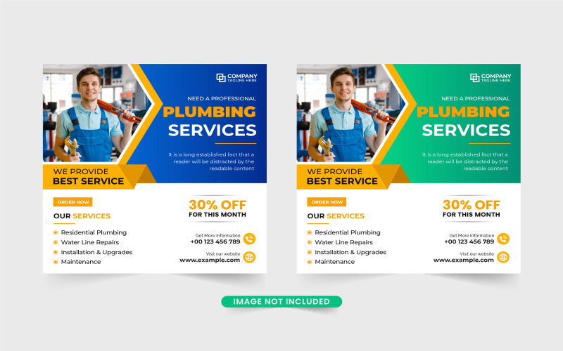 Web-Banner-Vorlage für Handwerker-Service
