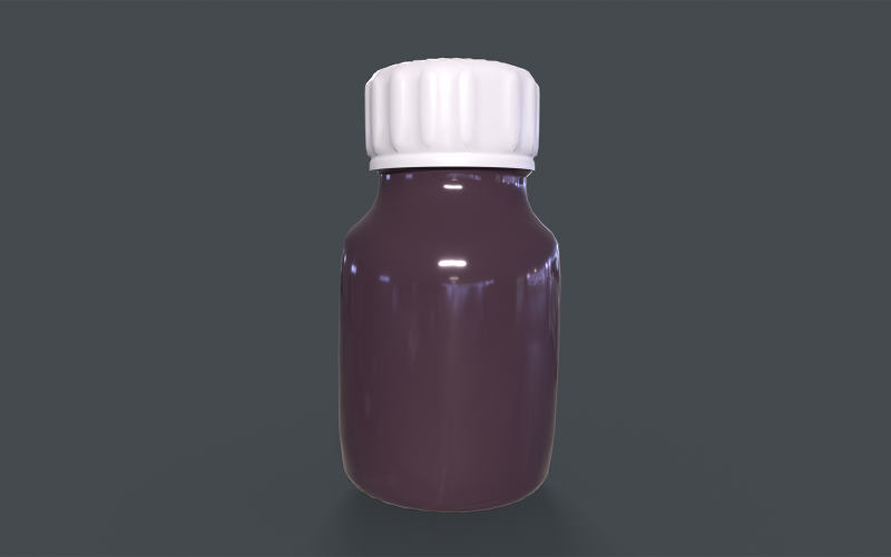 Bottiglia della medicina Modello 3D a basso numero di poligoni