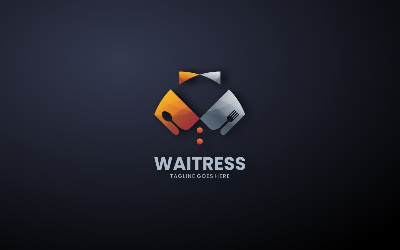 Estilo de logotipo gradiente de garçonete