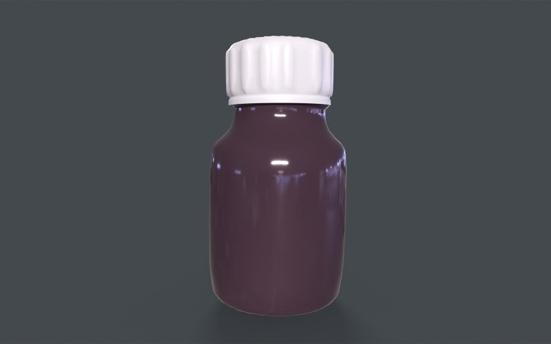 Gyógyszeres üveg Low-poly 3D modell