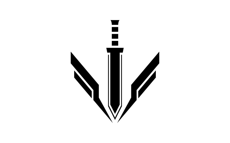 Хрест меч логотип шаблон. Векторні ілюстрації. V1