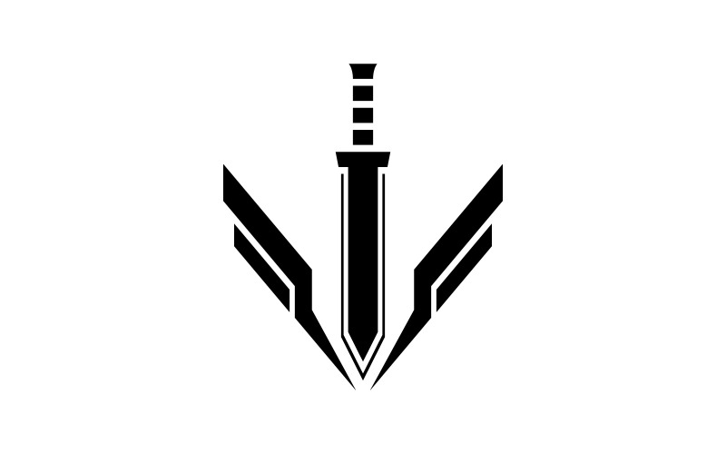 Modèle de logo Cross Sword. Illustration vectorielle. V1