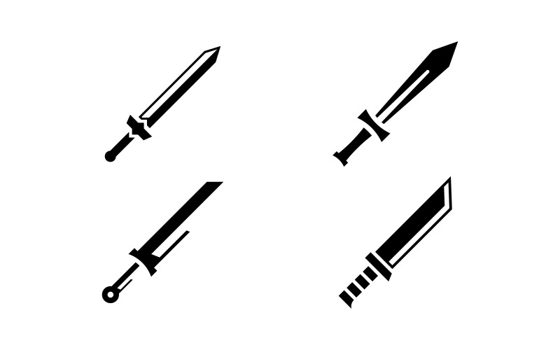 Шаблон логотипа крестового меча. Векторная иллюстрация. V7
