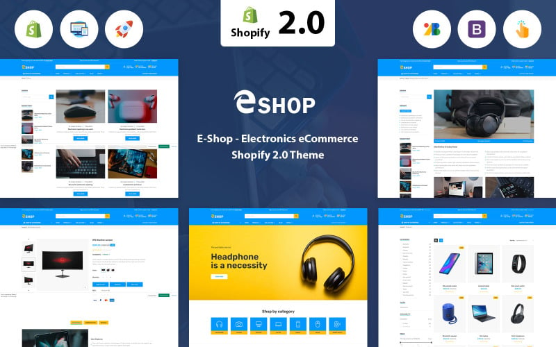 Eletrônicos de loja virtual Shopify 2.0 Tema responsivo