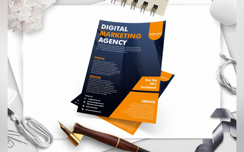 Flyer voor digitaal marketingbureau