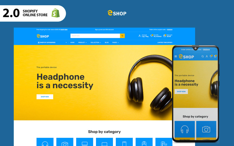 Интернет-магазин электроники Shopify 2.0 Адаптивная тема