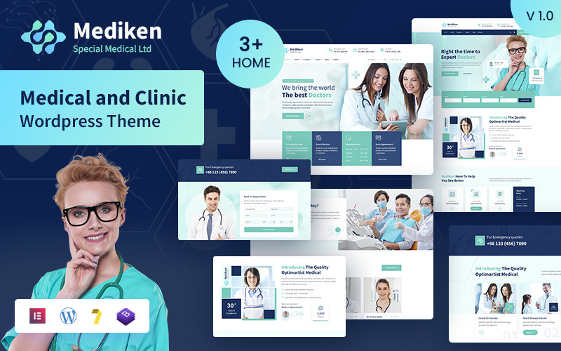 Mediken — motyw WordPress dla usług medycznych i klinik.