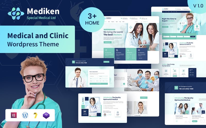 Mediken - Tema de WordPress para servicios médicos y clínicos.