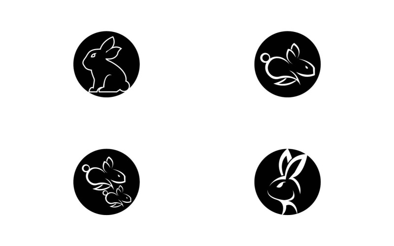 Modelo de ícone e símbolo de coelho preto 18