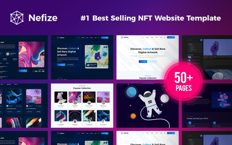 Nefize - HTML-шаблон NFT Marketplace и Crypto Currency Market