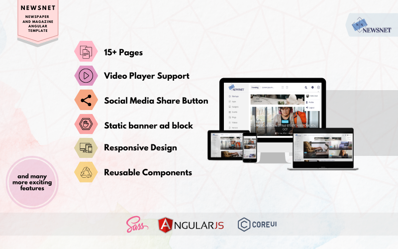 Newsnet - Modèle de journal et de magazine Angular 13