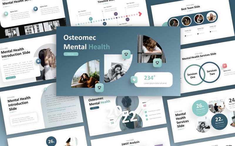 Osteomec - Geestelijke gezondheid Multifunctionele PowerPoint-sjabloon