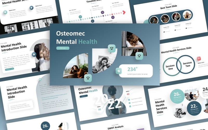 Osteomec - Mehrzweck-PowerPoint-Vorlage für psychische Gesundheit