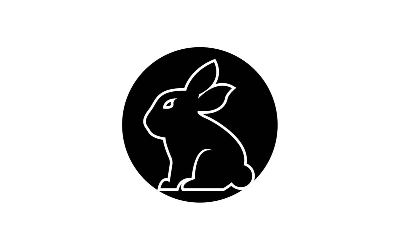 Plantilla de icono y símbolo de conejo negro 10
