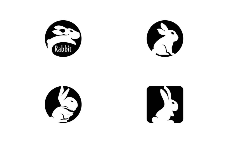Шаблон значка та символу «Чорний кролик» 17