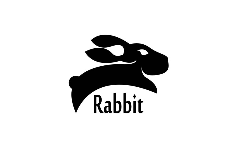 Svart kanin ikon och symbolmall 5