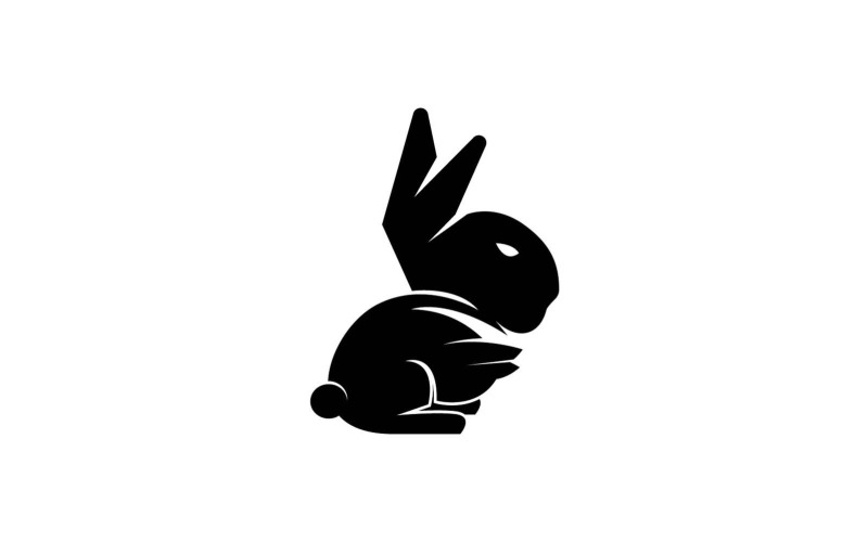 Svart kanin ikon och symbolmall 8
