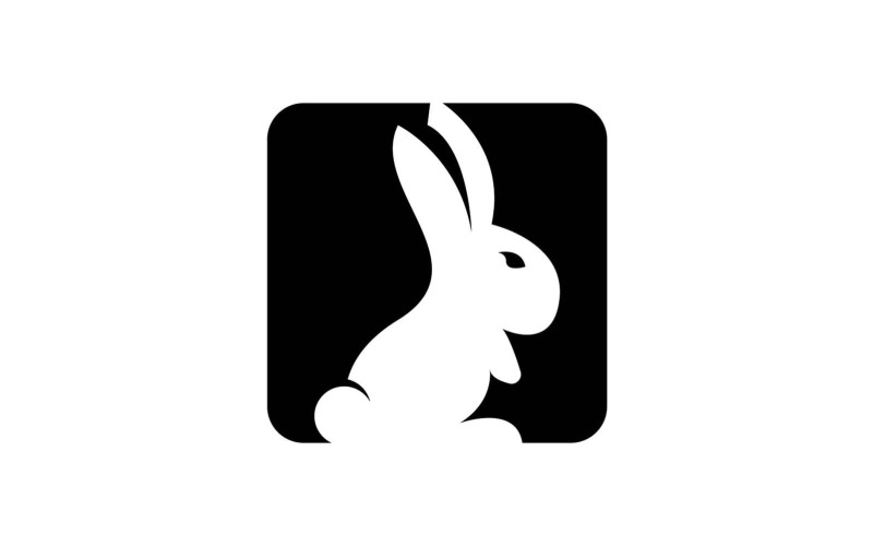 Значок черного кролика и шаблон символа 9