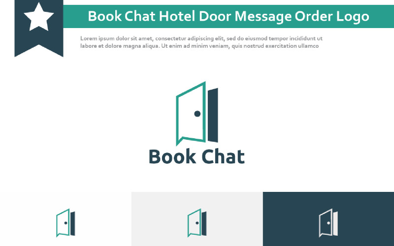 Bok Chatt Hotell Dörr Meddelande Order Logo