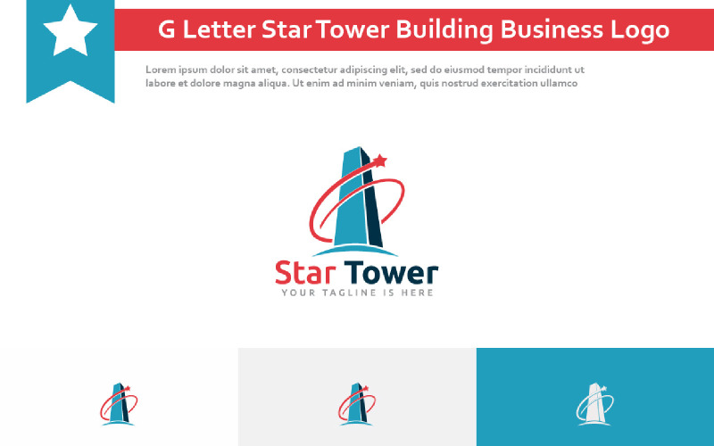 G Letter Star Tower hoch aufbauendes Firmenlogo