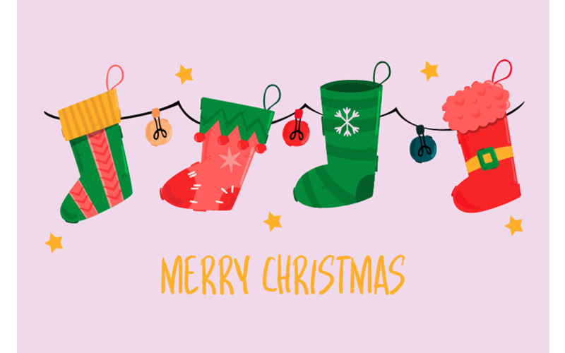Illustration de fond de chaussettes de Noël
