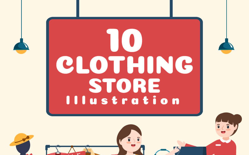 10 Illustration för modekläderaffär
