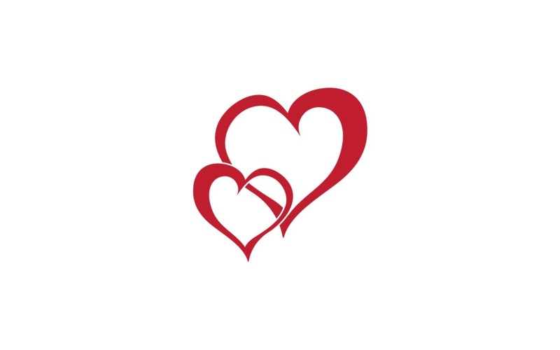 Kärlekshjärta Röd logotyp och symbol 3