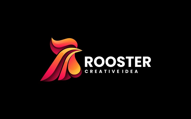Красочный логотип Rooster Gradient 3