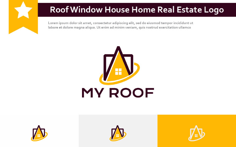 Logo aziendale immobiliare per la casa della finestra del tetto