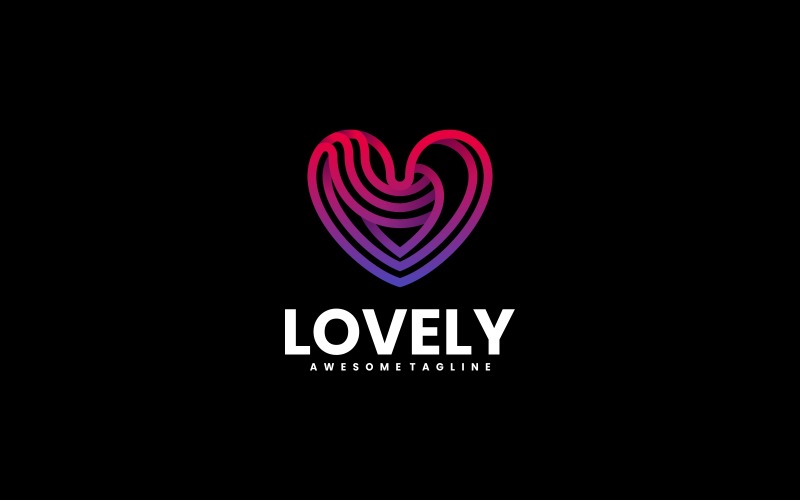 Lovely Line Art Gradient Logo Style