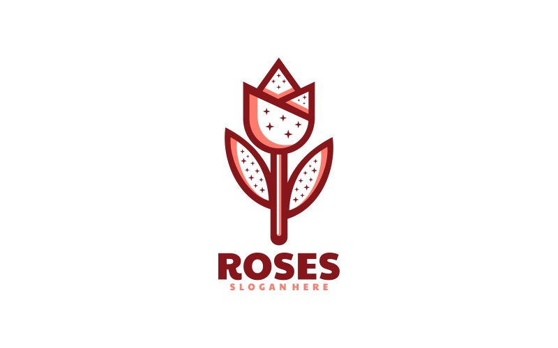 Простой шаблон логотипа розы
