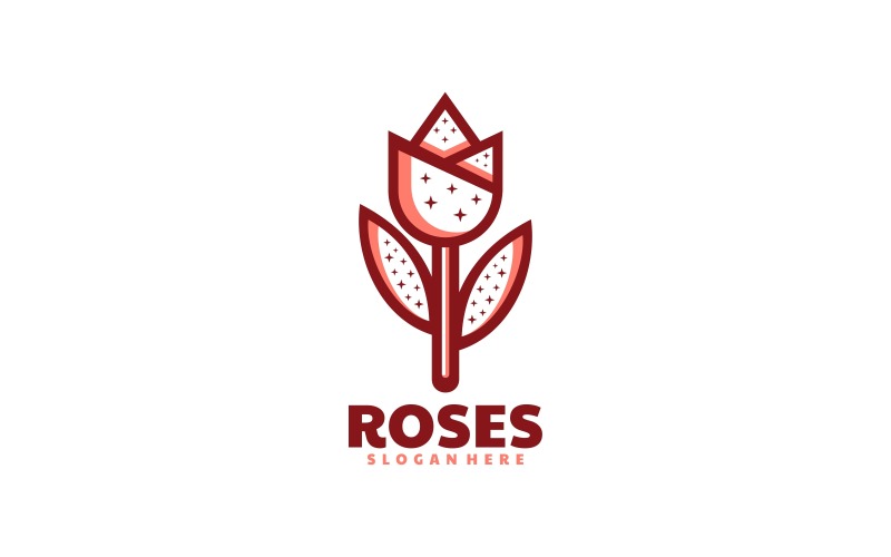 Róża prosty szablon logo
