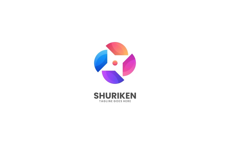 Shuriken Gradientowe kolorowe logo Design
